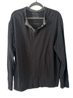 Charcoal Gray PD&C Long Sleeve Top Shirt Casual Style Women’s Size XXL Fit